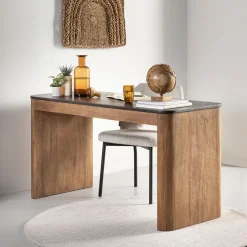 Best DTP Home Bureau Soho Teakhout en betonlook, 140 x 60cm