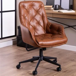 Bendt Bureaustoel Joellyn PU leer, kleur Bruin