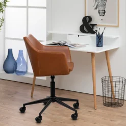 Outlet Bendt Bureaustoel Rikke PU Cognac