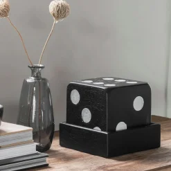 Best MUST Living Decoratie Dice Teakhout, kleur Zwart