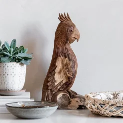 Outlet MUST Living Decoratie Rio Papegaai, Teakhout Naturel