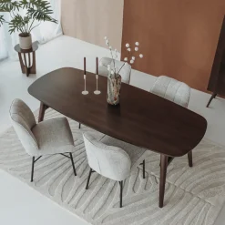 New Tower Living Deens Ovale Eettafel Aura Acaciahout, kleur Espresso