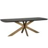 Richmond Interiors Deens Ovale Eettafel Cambon Eiken en Metaal, kleur Dark Coffee