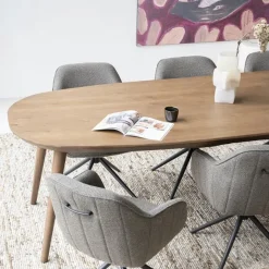 New Eleonora Deens Ovale Eettafel Elijah Eiken, kleur Bruin