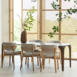 Clearance WOOOD Deens Ovale Eettafel Fiore Mangohout, 230 x 95cm Donkerbruin