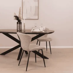 Livingfurn Deens Ovale Eettafel Jesper Mangohout, kleur donkerbruin