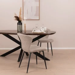 Livingfurn Deens Ovale Eettafel Jesper Mangohout, kleur donkerbruin