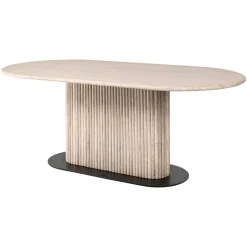 Discount Richmond Interiors Deens Ovale Eettafel La Cantera Travertin, 200 x 100cm Beige