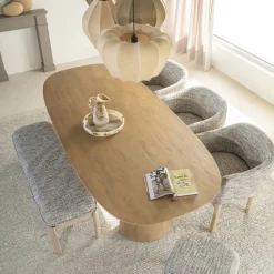 Outlet Eleonora Deens Ovale Eettafel Lune Mangohout, kleur Naturel