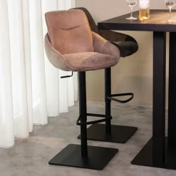 Outlet LABEL51 Draaibare Barkruk Beauty Micro Suede, kleur (zithoogte 56-82cm) Taupe