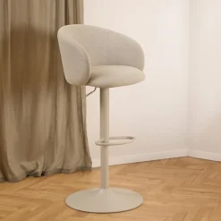 Online Bendt Draaibare Barkruk Cristi Structuurstof, kleur (zithoogte 65-86cm) Beige