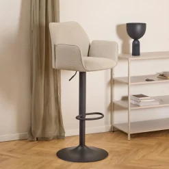 Best Bendt Draaibare Barkruk Dantrell Structuurstof, kleur (zithoogte 65-85cm) Beige