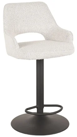 Online LABEL51 Draaibare Barkruk Fer Bouclé (zithoogte 64-84cm) Champagne