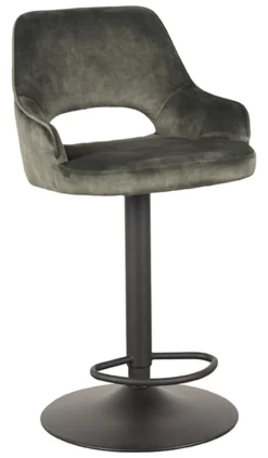 Clearance LABEL51 Draaibare Barkruk Fer Velvet (zithoogte 64-84cm)