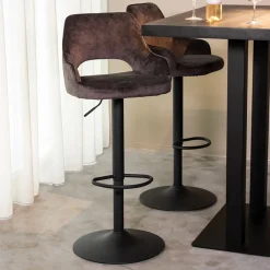 Clearance LABEL51 Draaibare Barkruk Fer Velvet (zithoogte 64-84cm)