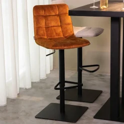 Outlet LABEL51 Draaibare Barkruk Juul Velvet (zithoogte 55-81cm)