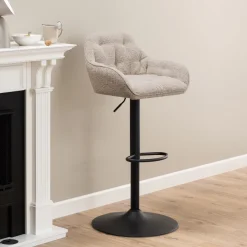 Clearance Bendt Draaibare Barkruk Loren Bouclé (zithoogte 63-84cm)