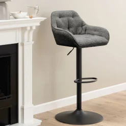 Clearance Bendt Draaibare Barkruk Loren Bouclé (zithoogte 63-84cm)