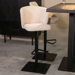 Sale LABEL51 Draaibare Barkruk Wave Bouclé, kleur (zithoogte 56-82cm) Naturel