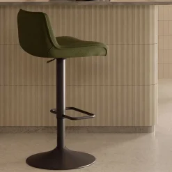 Online Kave Home Draaibare Barkruk Zend Chenille (zithoogte 64-86cm)