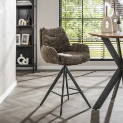 Outlet LifestyleFurn Draaibare Barstoel Kristee Chenille (zithoogte 67cm)