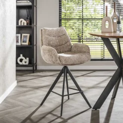 Outlet LifestyleFurn Draaibare Barstoel Kristee Chenille (zithoogte 67cm)