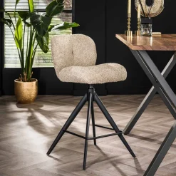 Outlet LifestyleFurn Draaibare Barstoel Lovie Bouclé Zand