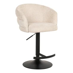 Outlet Richmond Interiors Draaibare Barstoel Nikki Chenille, kleur (zithoogte 61-86cm) Beige