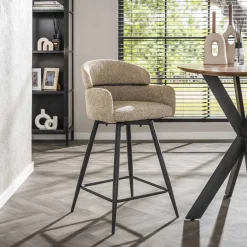 Hot LifestyleFurn Draaibare Barstoel Shalandra Bouclé, kleur (zithoogte 68cm) Zand