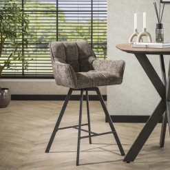 Best LifestyleFurn Draaibare Barstoel Thandie Rich stof (zithoogte 69cm)