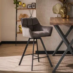 Sale LifestyleFurn Draaibare Barstoel Thandie Velvet (zithoogte 69cm)