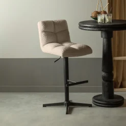 Sale WOOOD Draaibare Barstoel Vinny Bouclé, kleur (zithoogte 60-80cm) Zand