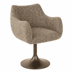 Clearance Richmond Interiors Draaibare Eetkamerstoel Aldo Tweed stof, kleur Bruin