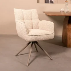 Discount LABEL51 Draaibare Eetkamerstoel Amalfi Bouclé