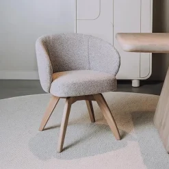 Outlet Tower Living Draaibare Eetkamerstoel Brescia Bouclé