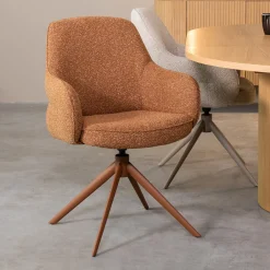 New LABEL51 Draaibare Eetkamerstoel Bern Bouclé