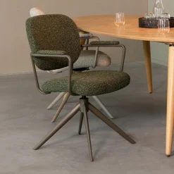 LABEL51 Draaibare Eetkamerstoel Basel Bouclé