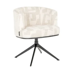 Best Richmond Interiors Draaibare Eetkamerstoel Cheyenne Graffic stof, kleur Beige