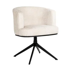New Richmond Interiors Draaibare Eetkamerstoel Cheyenne Chenille, kleur Off White