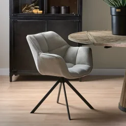 Online Rivièra Maison Draaibare Eetkamerstoel Carnaby Linen, kleur Fabulous Flax