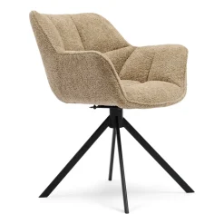 Sale Rivièra Maison Draaibare Eetkamerstoel Carnaby Chenille, kleur Soft Walnut