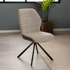 Hot Bendt Draaibare Eetkamerstoel Chandler Bouclé Beige