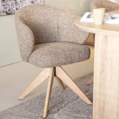 Best Eleonora Draaibare Eetkamerstoel Connor Eiken onderstel