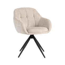Best LABEL51 Draaibare Eetkamerstoel Esma Elite stof Naturel/Zwart