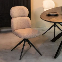 New LABEL51 Draaibare Eetkamerstoel Finn Bouclé