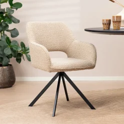 Discount Eleonora Draaibare Eetkamerstoel Fabio Bouclé