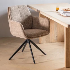 Online WOOOD Draaibare Eetkamerstoel Grant Melange stof