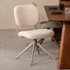Sale LABEL51 Draaibare Eetkamerstoel Geneva Bouclé