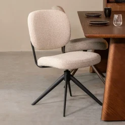 Sale LABEL51 Draaibare Eetkamerstoel Geneva Bouclé
