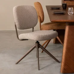 Sale LABEL51 Draaibare Eetkamerstoel Geneva Bouclé